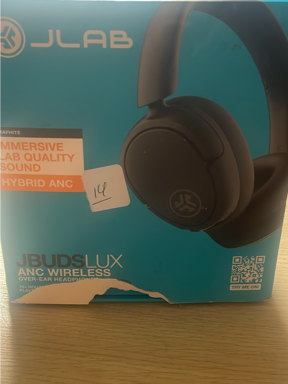 JLab JBuds LUX ANC Wireless Over-Ear Headphones - Graphite